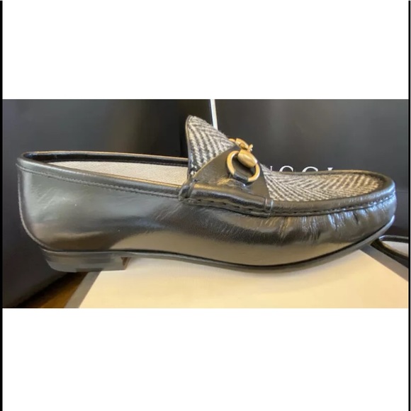 Gucci Leather & Tweed Loafer Formal Casual Slip on - Picture 5 of 7